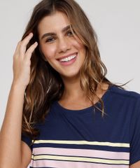 Pijama-Feminino-Manga-Curta-com-Listras-Azul-Marinho-9981142-Azul_Marinho_5