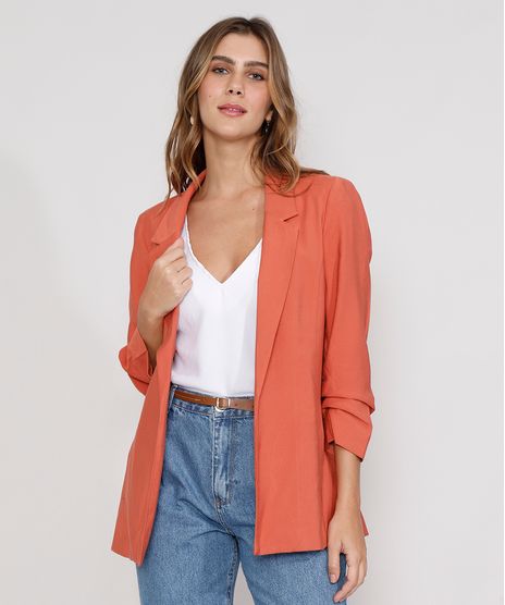 Blazer-Feminino-Longo-com-Bolsos-Manga-7-8-Coral-9970887-Coral_1