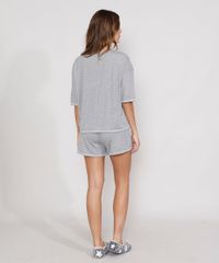 Pijama-Feminino-Manga-Curta-Amplo-Texturizado-com-Costuras-Cinza-Mescla-9978281-Cinza_Mescla_2
