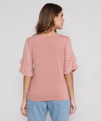 Blusa-Feminina-Manga-Curta-com-Babado-Decote-Redondo-Rose-9975716-Rose_2