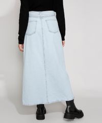 Saia-Jeans-Feminina-Midi-Clochard-com-Fenda-e-Cinto-Azul-Claro-9971596-Azul_Claro_2