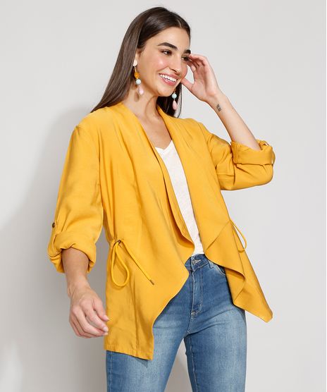 Parka-Feminina-Assimetrica-com-Bolsos-e-Cordao-Mostarda-9814429-Mostarda_1