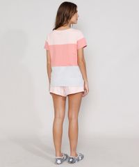 Pijama-de-Moletom-Feminino-Manga-Curta-com-Recortes-Rosa-Claro-9971450-Rosa_Claro_2