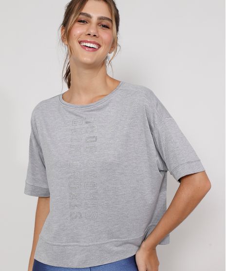 Camiseta-Feminina-Esportiva-Ace-Ampla--Strong-Mind--com-Brilho-Manga-Curta-Decote-Redondo-Cinza-Mescla-9975127-Cinza_Mescla_1