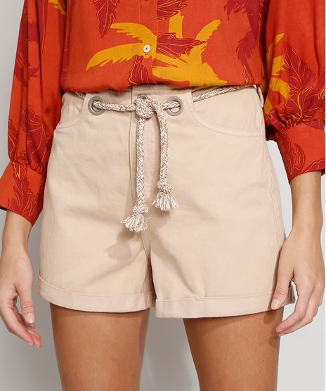 Short-de-Sarja-Feminino-Cintura-Alta-Mom-com-Cinto-Cadarco-Kaki-9981699-Kaki_1