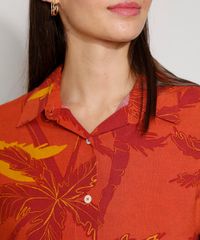 Camisa-Feminina-Manga-Longa-Estampada-de-Coqueiros-Laranja-9976625-Laranja_6