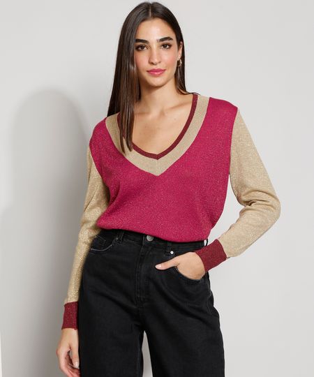 Sueter-de-Trico-Feminino-com-Lurex-Decote-V-Rosa-Escuro-9975006-Rosa_Escuro_1 Sueter-de-Trico-Feminino-com-Lurex-Decote-V-Rosa-Escuro-9975006-Rosa_Escuro_1