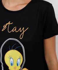 Camiseta Esportiva Feminina Piu Piu Preta