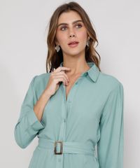 Vestido-Chemise-Feminino-Midi-com-Cinto-Manga-7-8-Verde-Claro-9982167-Verde_Claro_4