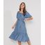 Vestido-Jeans-Feminino-Midi-Ombro-a-Ombro-com-Botoes-e-Faixa-para-Amarrar-Manga-Bufante-Azul-Medio-9985485-Azul_Medio_1