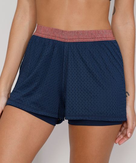 Short-Feminino-Esportivo-Ace-Running-com-Micro-Furos-e-Sobreposicao-Azul-Marinho-9977162-Azul_Marinho_1