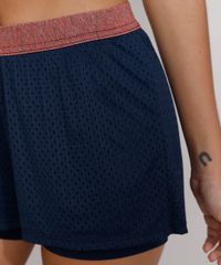 Short-Feminino-Esportivo-Ace-Running-com-Micro-Furos-e-Sobreposicao-Azul-Marinho-9977162-Azul_Marinho_5