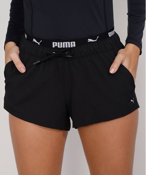 Short-Feminino-Esportivo-Puma-Running-com-Bolsos-e-Elastico-Aparente-Preto-9984989-Preto_1