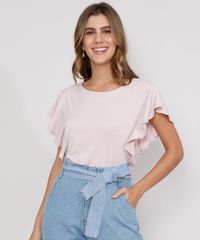 Blusa-Feminina-Manga-Curta-com-Babado-Decote-Redondo-Rose-9984938-Rose_1