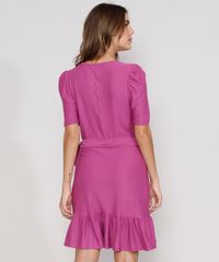 Vestido-Feminino-Curto-Texturizado-com-Babado-e-Faixa-para-Amarrar-Manga-Bufante-Roxo-9976613-Roxo_2