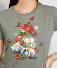 Camiseta-Feminina-Manga-Curta--Soul-Full-Of-Sunshine--Decote-Redondo-Verde-Militar-9981733-Verde_Militar_2