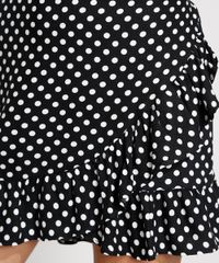 Saia-Feminina-Curta-Transpassada-Estampada-de-Poa-com-Babados-Preta-9979608-Preto_4