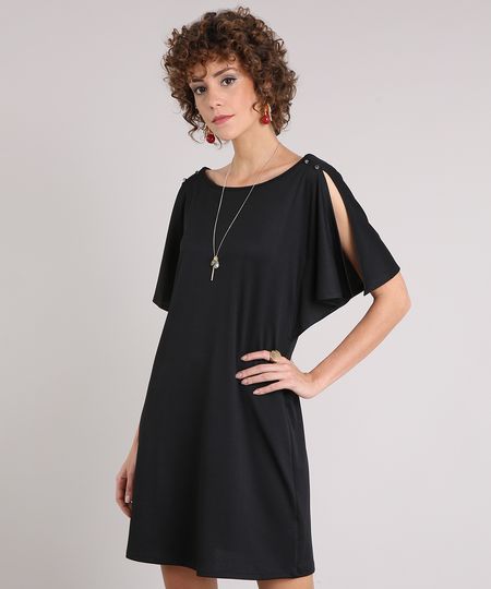 Vestido-Feminino-Manga-Curta-com-Fenda-Decote-Redondo-Preto-9128828-Preto_1 Vestido-Feminino-Manga-Curta-com-Fenda-Decote-Redondo-Preto-9128828-Preto_1