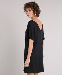 Vestido-Feminino-Manga-Curta-com-Fenda-Decote-Redondo-Preto-9128828-Preto_2