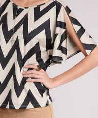 Blusa-Feminina-Estampada-Chevron-Manga-Curta-com-Fenda-Decote-Redondo-Bege-9128829-Bege_4