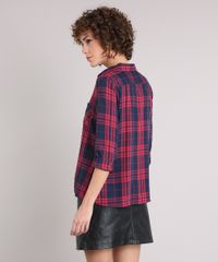 Camisa-Feminina-Xadrez-com-Amarracao-e-Bolso-Manga-Longa-Azul-Marinho-9171366-Azul_Marinho_2