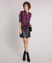 Camisa-Feminina-Xadrez-com-Amarracao-e-Bolso-Manga-Longa-Azul-Marinho-9171366-Azul_Marinho_3