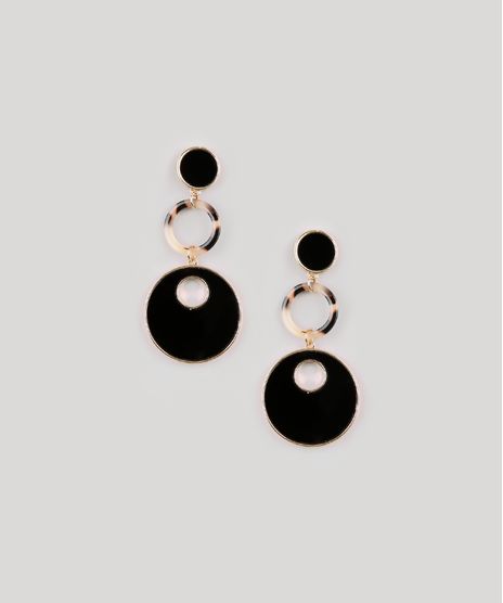 Brinco-Feminino-com-Pingente-Redondo-Dourado-9034376-Dourado_1