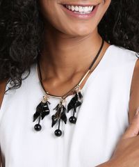 Colar-Feminino-com-Pingentes-de-Acrilico-Preto-9035071-Preto_2
