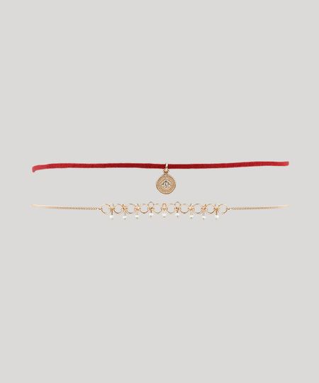 Kit-de-2-Gargantilhas-Choker-com-Pingentes-Dourado-9037243-Dourado_1