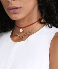 Kit-de-2-Gargantilhas-Choker-com-Pingentes-Dourado-9037243-Dourado_2