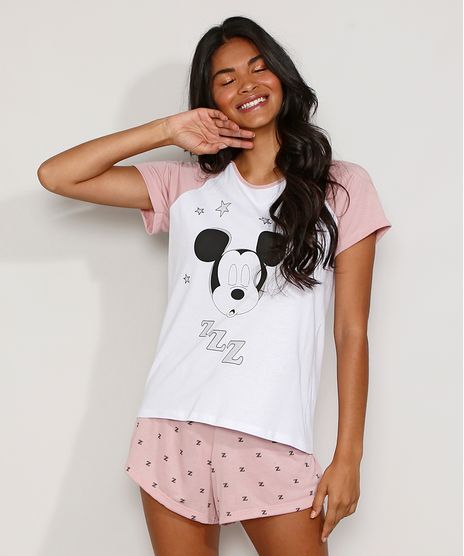 Pijama-Feminino-Mickey-Manga-Curta-Raglan-Metalizado-Branco-9974458-Branco_1