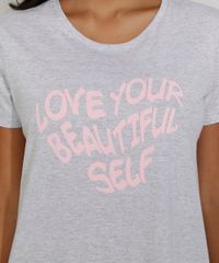 Camisola-Feminina--Love-Your-Beautiful-Self--Manga-Curta-Cinza-Mescla-9974460-Cinza_Mescla_2