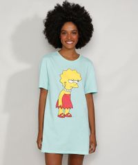 Camisola-Feminina-Lisa-Simpson-Manga-Curta-Verde-Claro-9974461-Verde_Claro_1
