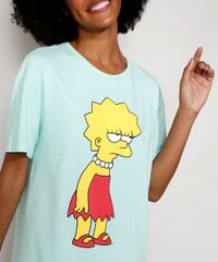 Camisola-Feminina-Lisa-Simpson-Manga-Curta-Verde-Claro-9974461-Verde_Claro_2