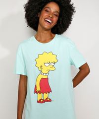 Camisola-Feminina-Lisa-Simpson-Manga-Curta-Verde-Claro-9974461-Verde_Claro_4