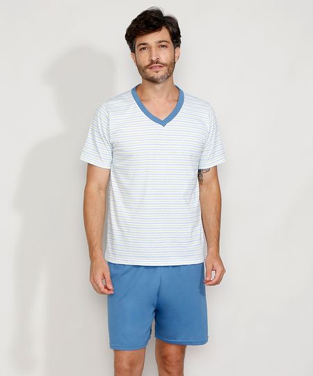 Pijama-Masculino-Lupo-com-Listras-Manga-Curta-Branco-9971833-Branco_1