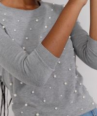 Sueter-de-Trico-Feminino-Basico-com-Perolas-Decote-Redondo-Cinza-Mescla-9804202-Cinza_Mescla_5