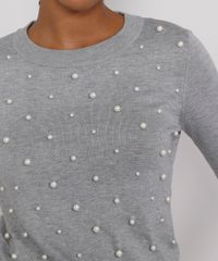 Sueter-de-Trico-Feminino-Basico-com-Perolas-Decote-Redondo-Cinza-Mescla-9804202-Cinza_Mescla_6