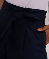 Short-Feminino-Clochard-Cintura-Alta-Alfaiataria-com-Bolsos-e-Faixa-para-Amarrar-Azul-Marinho-9983098-Azul_Marinho_5