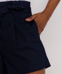 Short-Feminino-Clochard-Cintura-Alta-Alfaiataria-com-Bolsos-e-Faixa-para-Amarrar-Azul-Marinho-9983098-Azul_Marinho_6