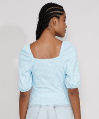 Blusa-de-Jacquard-Feminina-Estampada-Xadrez-Vichy-Manga-Bufante-Decote-Reto-Azul-Claro-9980306-Azul_Claro_2 Blusa-de-Jacquard-Feminina-Estampada-Xadrez-Vichy-Manga-Bufante-Decote-Reto-Azul-Claro-9980306-Azul_Claro_2