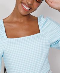 Blusa-de-Jacquard-Feminina-Estampada-Xadrez-Vichy-Manga-Bufante-Decote-Reto-Azul-Claro-9980306-Azul_Claro_4 Blusa-de-Jacquard-Feminina-Estampada-Xadrez-Vichy-Manga-Bufante-Decote-Reto-Azul-Claro-9980306-Azul_Claro_4
