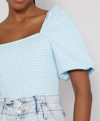 Blusa-de-Jacquard-Feminina-Estampada-Xadrez-Vichy-Manga-Bufante-Decote-Reto-Azul-Claro-9980306-Azul_Claro_6 Blusa-de-Jacquard-Feminina-Estampada-Xadrez-Vichy-Manga-Bufante-Decote-Reto-Azul-Claro-9980306-Azul_Claro_6