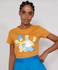 Camiseta-Feminina-Manga-Curta-Os-Simpsons-Decote-Redondo-Mostarda-9979478-Mostarda_5