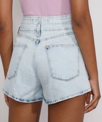 Short-Jeans-Feminino-Gode-Cintura-Super-Alta-Marmorizado-com-Pences-Azul-Claro-9985651-Azul_Claro_2