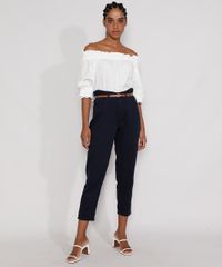 Calca-de-Sarja-Feminina-Clochard-Cintura-Alta-com-Cinto-Azul-Marinho-9984440-Azul_Marinho_3