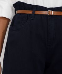 Calca-de-Sarja-Feminina-Clochard-Cintura-Alta-com-Cinto-Azul-Marinho-9984440-Azul_Marinho_6
