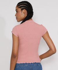Blusa-Feminina-Canelada-com-Frufru-Manga-Curta-Gola-Alta-Rose-9943282-Rose_2