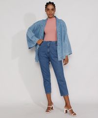 Blusa-Feminina-Canelada-com-Frufru-Manga-Curta-Gola-Alta-Rose-9943282-Rose_3