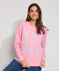 Blusa-de-Moletom-Feminina-Smiley-Decote-Redondo-Rosa-9976564-Rosa_1